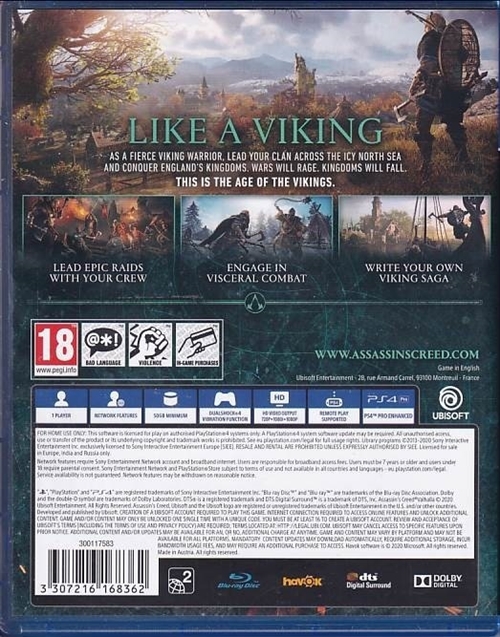 Assassins Creed - Valhalla- PS4 (B-Grade) (Genbrug)